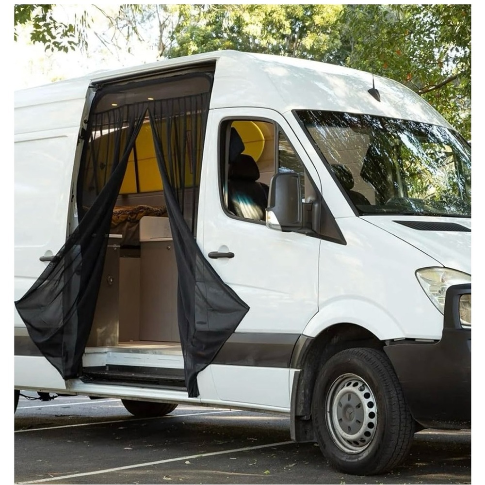 Van RV magnetic mosquito screen net
Size 59”H x 43-47”W